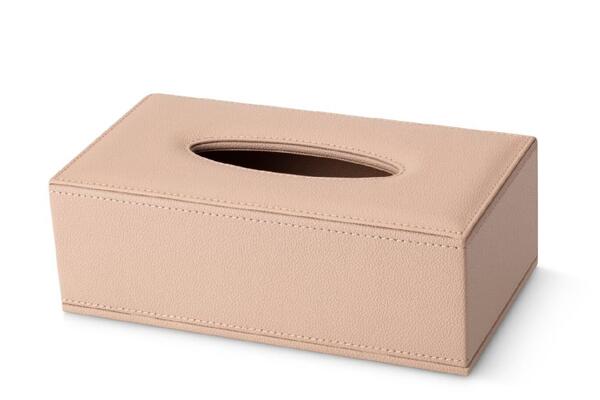 Caixa Tissues Pele Sintética Bege Dispensador